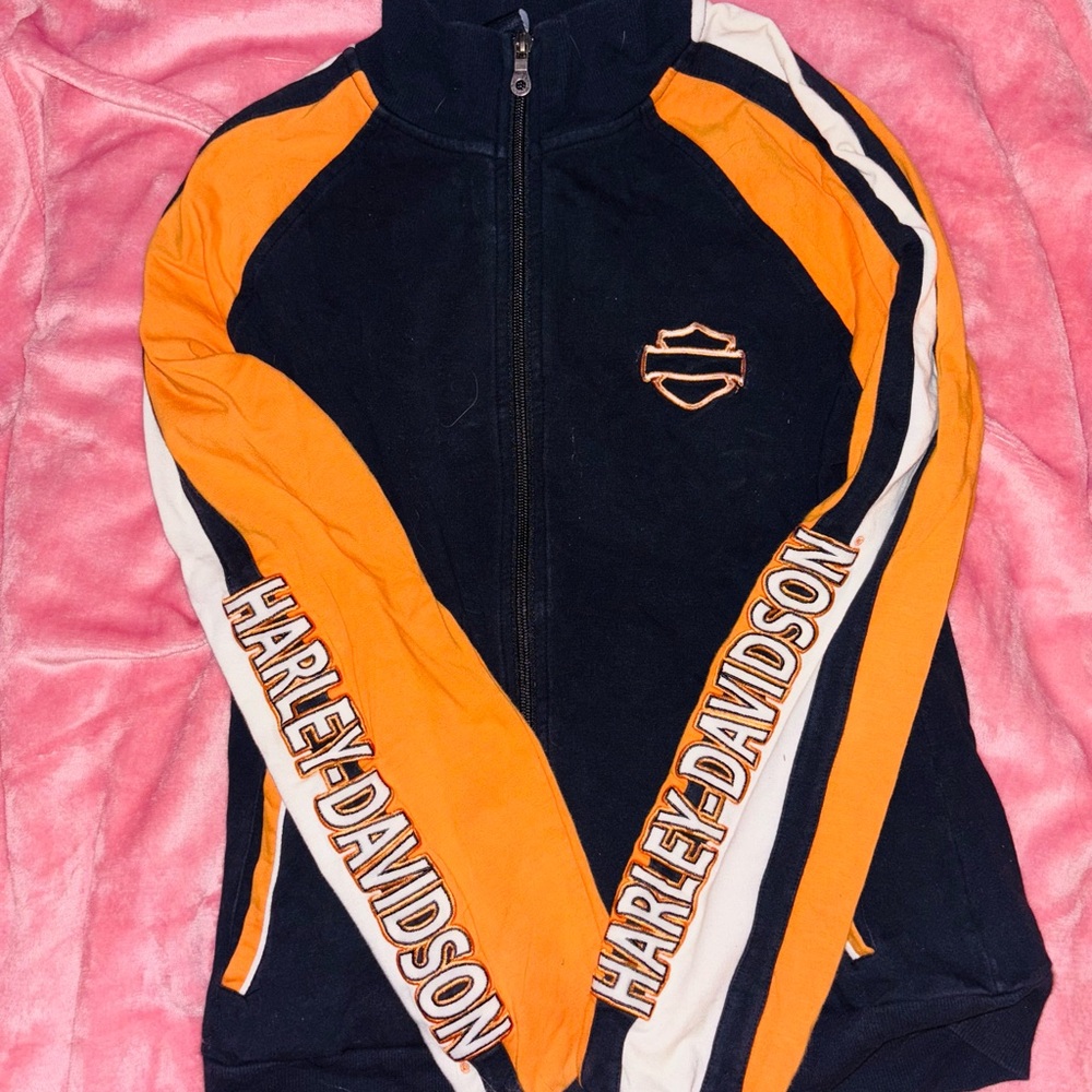 Harley-Davidson Charcoal and Orange Hoodie